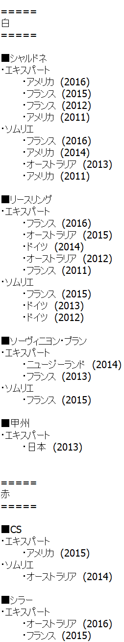 出題ワインまとめ